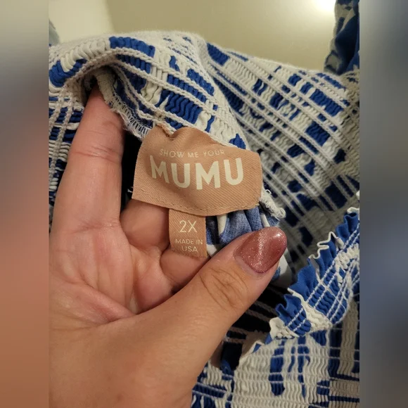 Show Me Your Mumu Blue and White Santorini Escape Printed Women's Dress - Picture 2 of 5